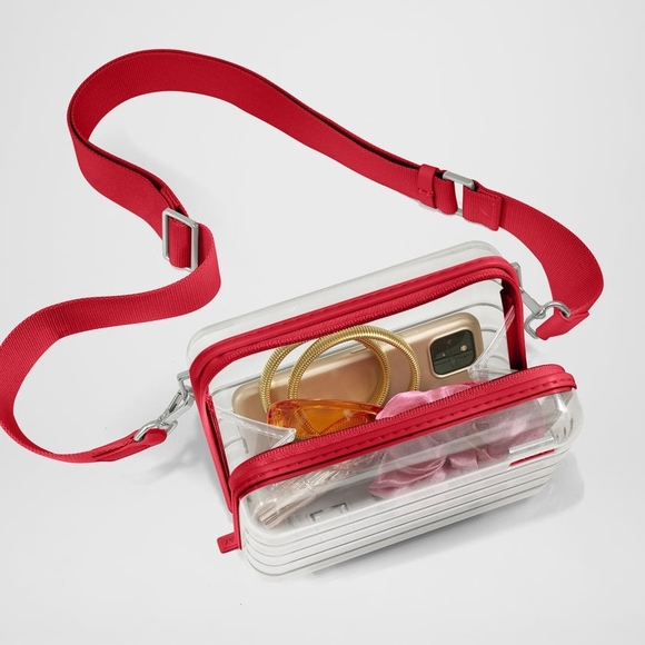 NEW Away Clear Stadium Concert Bag Cherry Red - Picture 2 of 5